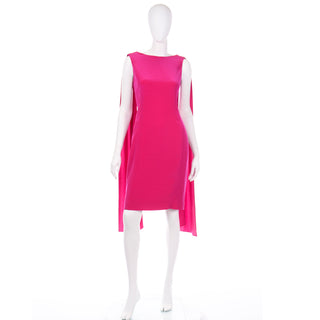 Albert Nipon Vintage Sleeveless Pink Sheath evening dress with draping