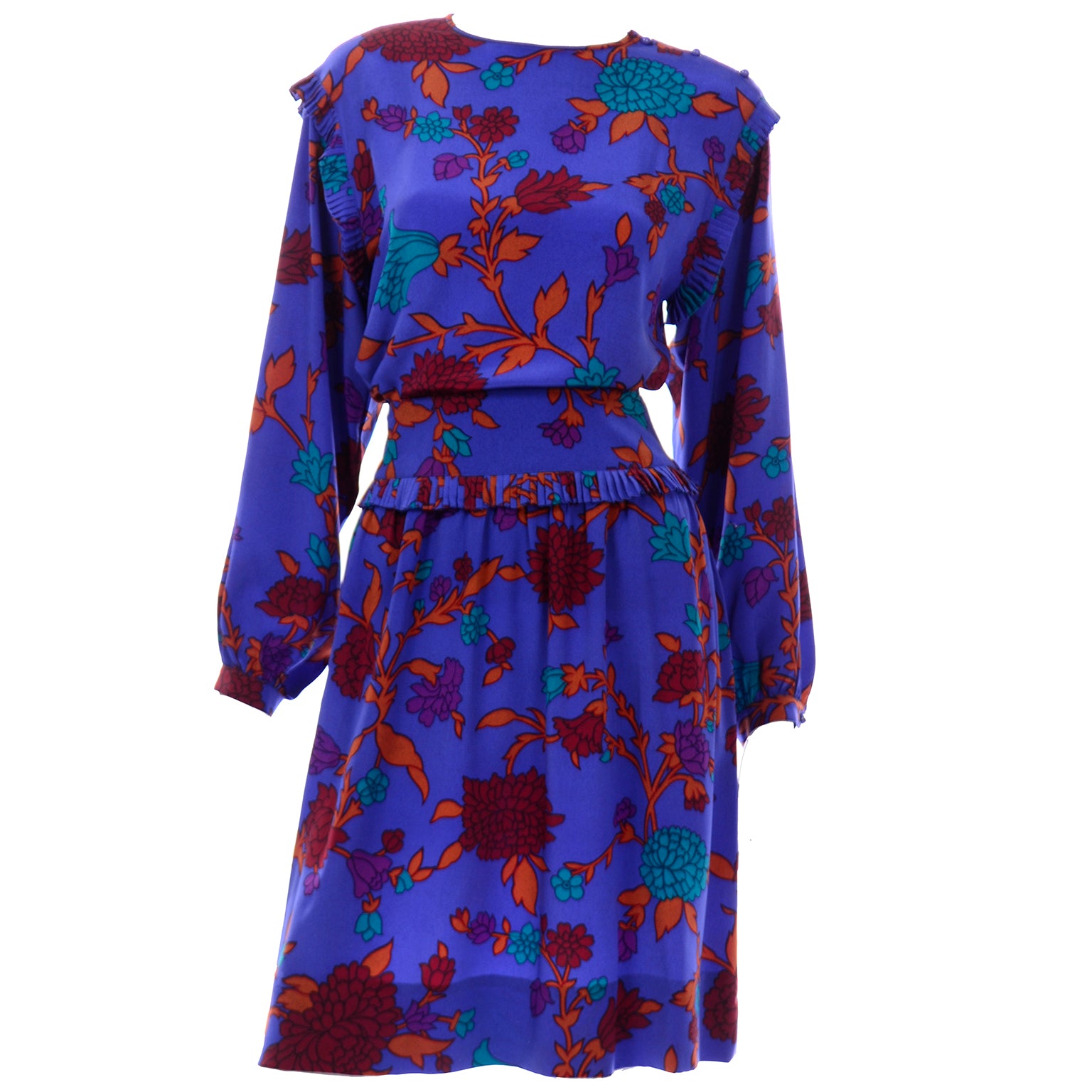 albert nipon silk dress 1980s Albert Nipon Silk Chiffon Goddess Dress Wayward Collection