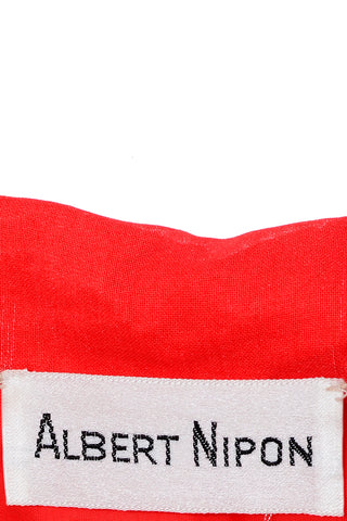 70s Albert Nipon Vintage Shirtwaist Red Floral Voile Dress