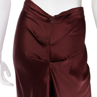 2000s Alberta Ferretti Brown Silk Skirt