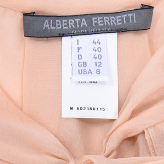 Alberta Ferretti Sheer Silkk Peach Bolero Top Open Front Blouse