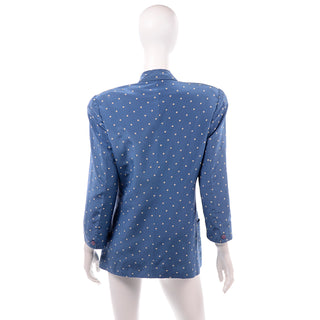1980s Lonline polka dot blue blazer 