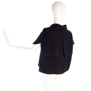 2009 Alexander McQueen black capelet jacket