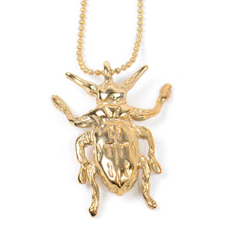 Alexander McQueen McQ Gold Plated Bug Pendant Necklace