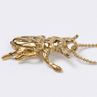 Alexander McQueen Gold Plated Bug Pendant Necklace McQ with original box