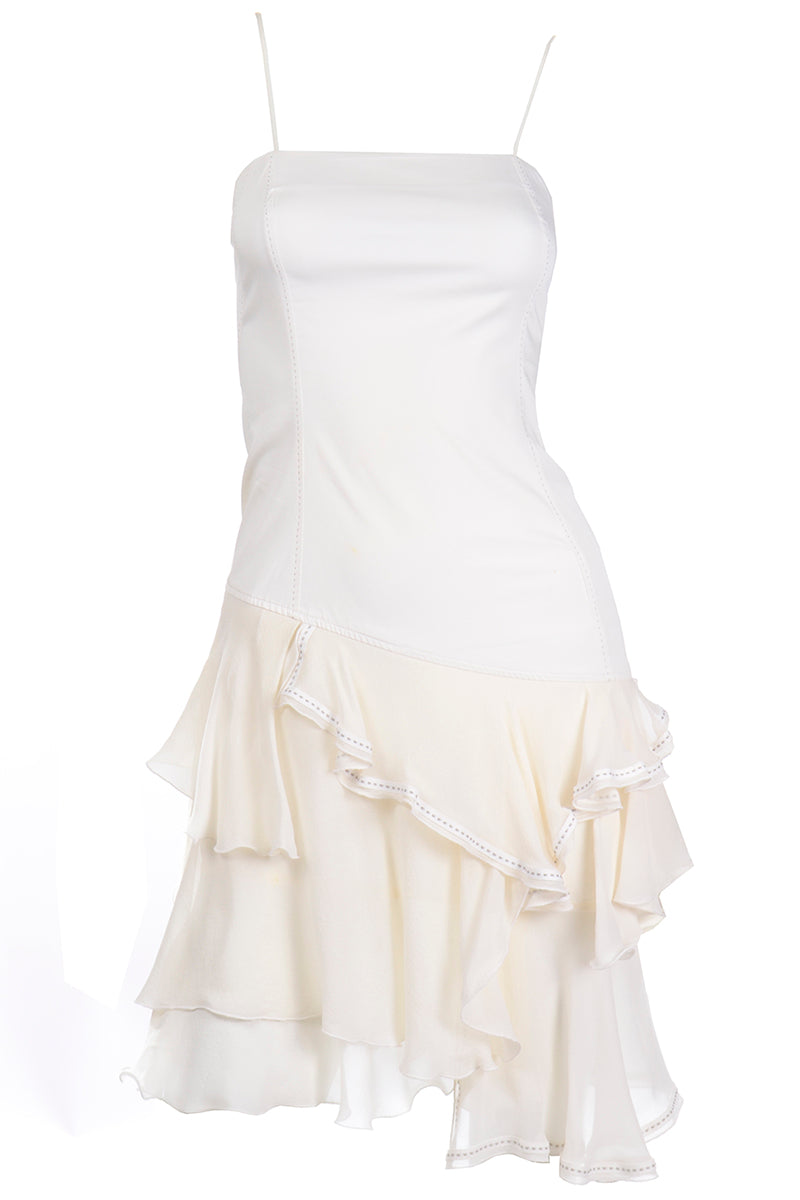 1996 Alexander McQueen Vintage The Hunger White Asymmetrical Ruffled D Modig 1996 Alexander McQueen Vintage The Hunger White Asymmetrical Ruffled D Modig