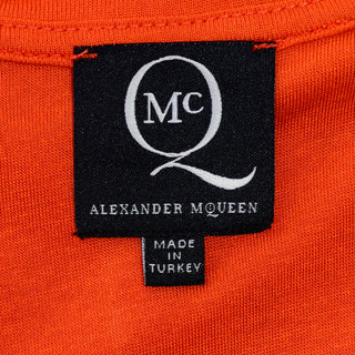 McQ Alexander McQueen Orange Stretch Knit Zipper Dress Sz S