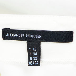 1996 Alexander McQueen Vintage The Hunger White Asymmetrical Ruffled Dress Extra Small