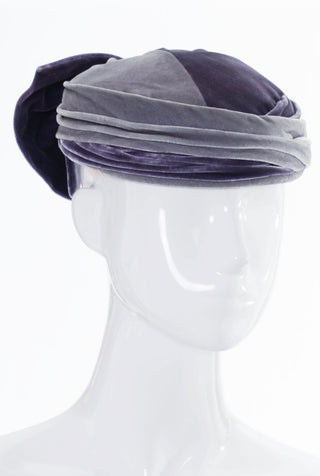 Alfreda Vintage Hat 1940s Two Toned Purple Velvet - Dressing Vintage