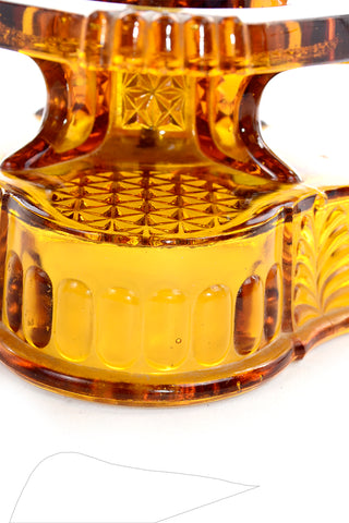 Vintage Amber Glass Holder 4 Glass Carrier