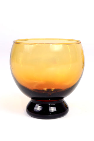 Mid Century Amber Cocktail Glasses Set of 2