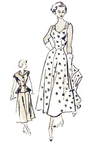 Uncut Vintage 1950s Sundress & Bolero American Weekly 3907 Mail Order Pattern