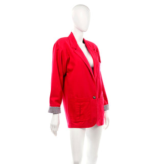Women's Long Line Oversized Vintage Red Blazer