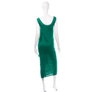 Angelo Tarlazzi vintage green stretch knit dress tank style with wrap