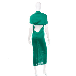 Angelo Tarlazzi vintage green stretch knit dress low back