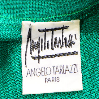 Angelo Tarlazzi Paris vintage emerald green stretch knit dress