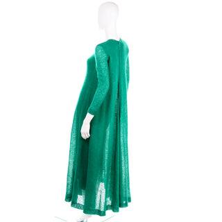 1969 Anne Fogarty Vintage Green Tent Style Maxi Dress