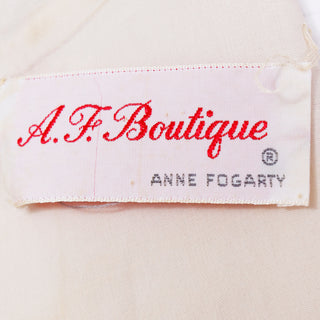 1960s Anne Fogarty Boutique Vintage Cream & Red Sleeveless Dress