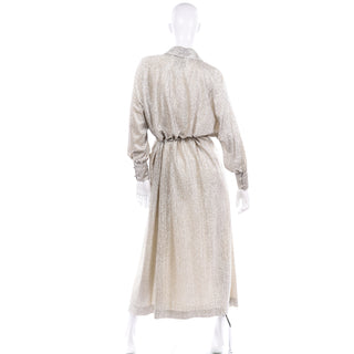 Anne Klein Silver Lurex Sparkle Belted One Size Vintage Dress