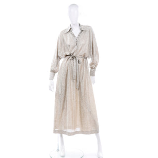 Anne Klein Silver Lurex Sparkle Vintage Dress Lily of France