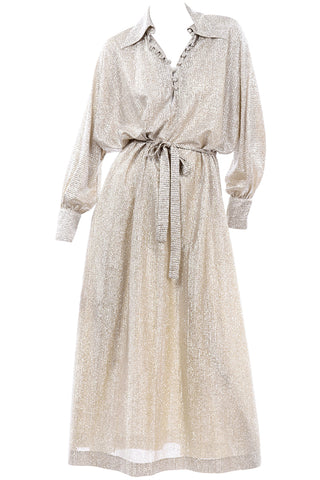 Anne Klein Silver Lurex Sparkle Vintage Dress