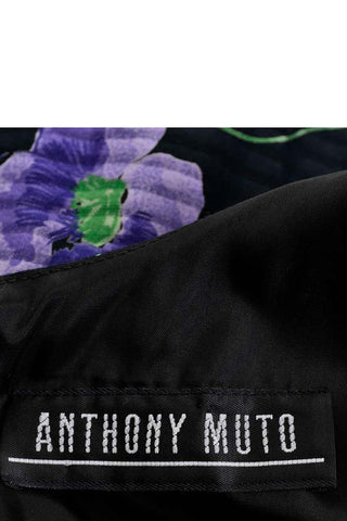 vintage Anthony Muto Purple Floral Designer Dress 