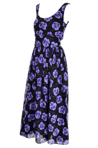 vintage Anthony Muto Purple Floral Dress sleeveless
