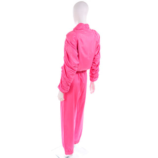 Shocking Pink Antonio Ruspoli Vintage Tracksuit w/ Gathered Zip Jacket & Pants