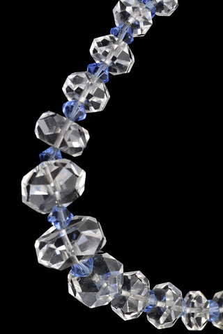 1930s Vintage Blue Clear Crystal Necklace
