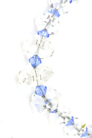 Deco 1930s Vintage Blue Clear Crystal Necklace
