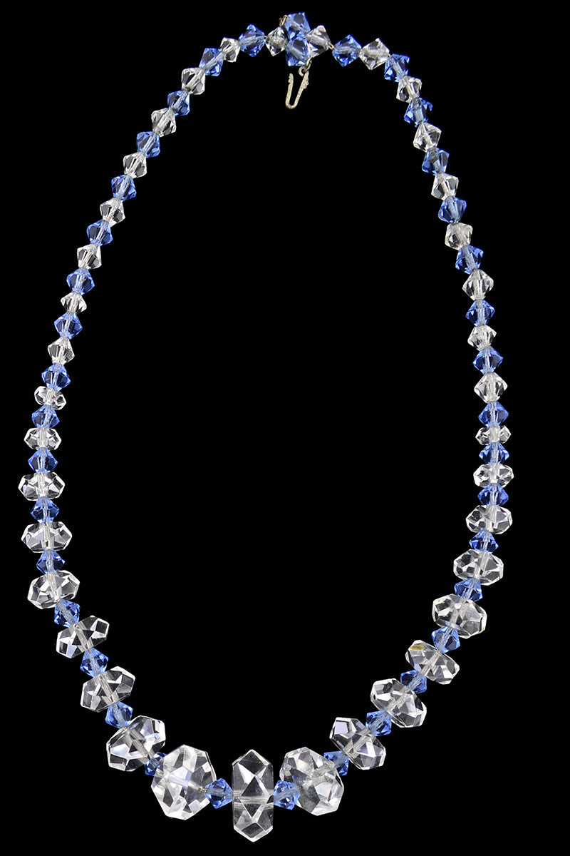 Vintage Double Strand Glass & Crystal Necklace Japan (A2228) – Sugar NY