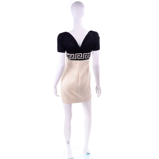 F/W 1991 Atelier Versace Couture Black, Cream & White Wool Bodycon Dress 4/6