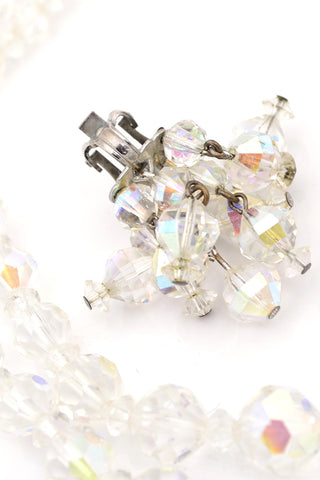 Vintage Crystal Necklace Earrings Demi Parure 60s