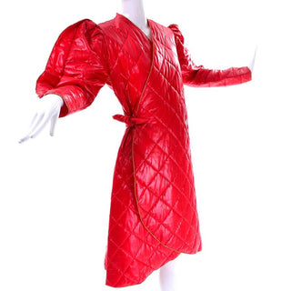 1980s Roedean Landeaux Avant Garde Red Quilted Vintage Coat