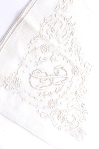 Madeira Monogrammed B Vintage Handkerchief Bridal Unused