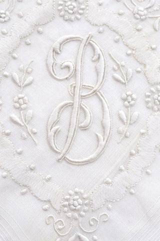 Madeira Monogrammed B Vintage Handkerchief Bridal