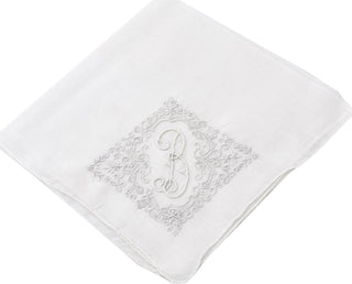 White monogrammed letter B vintage Madeira handkerchief SOLD - Dressing Vintage
