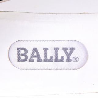 1990s Bally Black & White Striped Vintage Shoes with Box Leather