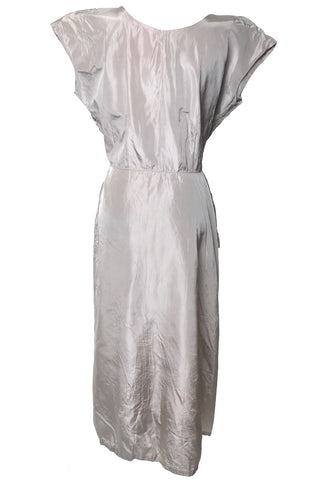 1940s Vintage Dress Pale Mauve Beaded Rhinestones Size 12 - Dressing Vintage