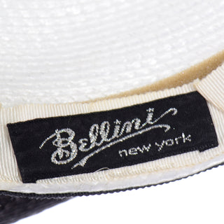 Bellini New York Vintage Black and White Straw Statement Hat