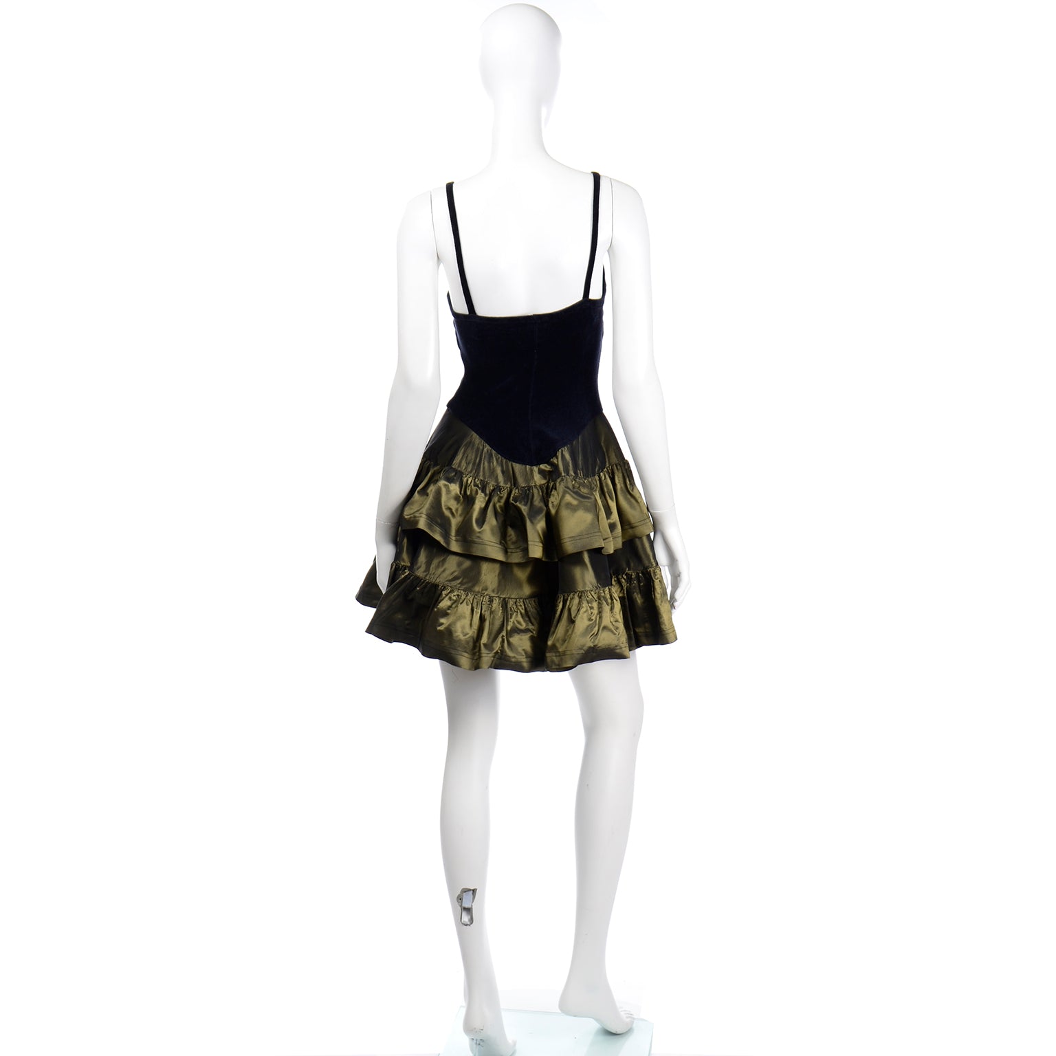 Betsey Johnson Vintage 1980s Rare Punk Label Green & Black Party Dress Modig Betsey Johnson Vintage 1980s Rare Punk Label Green & Black Party Dress Modig