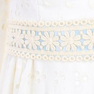 Bianchi Vintage Ivory Eyelet Boho Wedding Dress Daisy