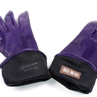 Vintage Bill Blass Purple Leather Silk Lined Gloves