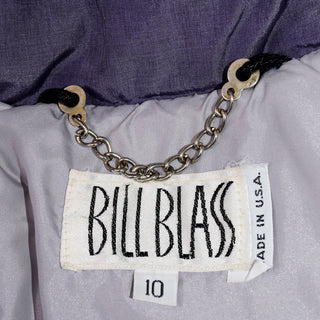 Bill Blass Purple Vintage Puffer Coat Made in USA