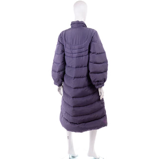 1980s Quilted Bill Blass Purple Vintage Puffer Coat