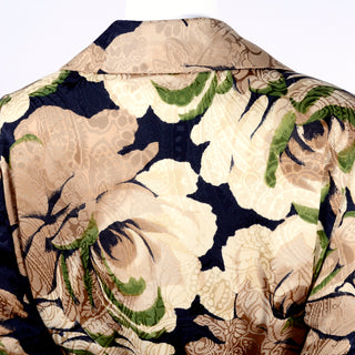 Bill Blass floral silk Bill Blass long jacket ensemble