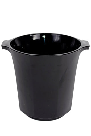 Black Glass Octagonal Ice Bucket