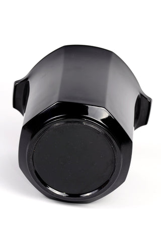 Octagon black glass ice bucket