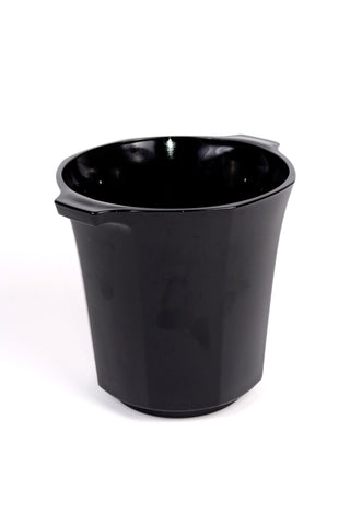Vintage French Luminarc Octagonal Black Glass Ice Bucket