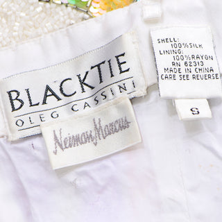 Oleg Cassini Black Tie Vintage Silk Beaded & Sequin Bustier Top Neiman Marcus